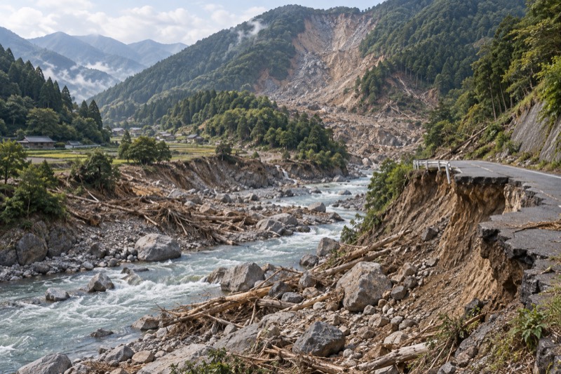 災害現場・被災地の地形